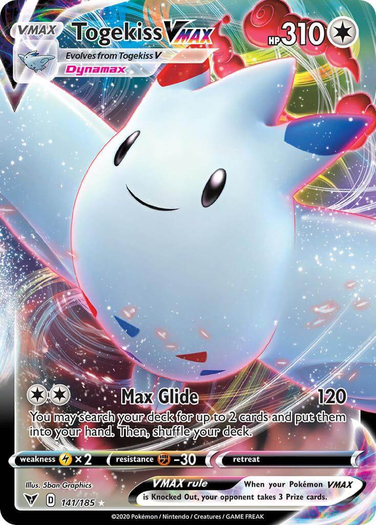 Togekiss VMAX (141/185) [Sword & Shield: Vivid Voltage] card showcasing its HP and abilities.