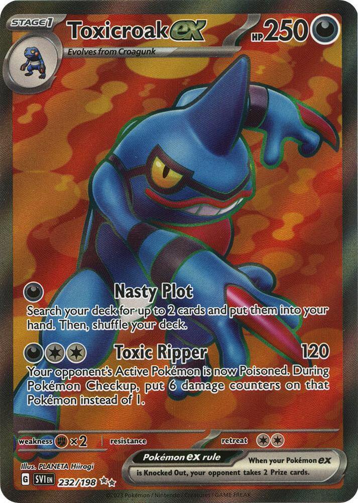 Toxicroak ex (232/198) [Scarlet & Violet: Base Set] card featuring Nasty Plot and Toxic Ripper abilities.