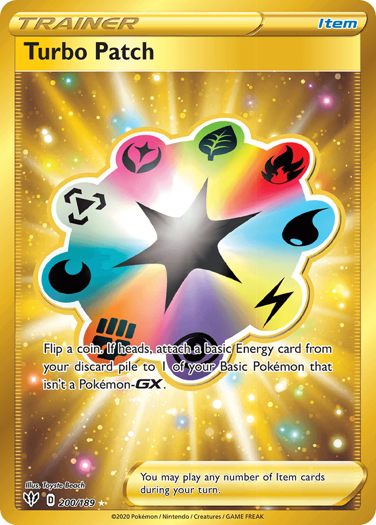Turbo Patch (200/189) [Sword & Shield: Darkness Ablaze] trading card featuring colorful energy symbols.