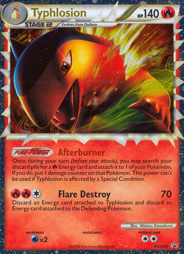 Typhlosion (HGSS09) [HeartGold & SoulSilver: Black Star Promos] card featuring Fire-type Pokémon with HP 140.