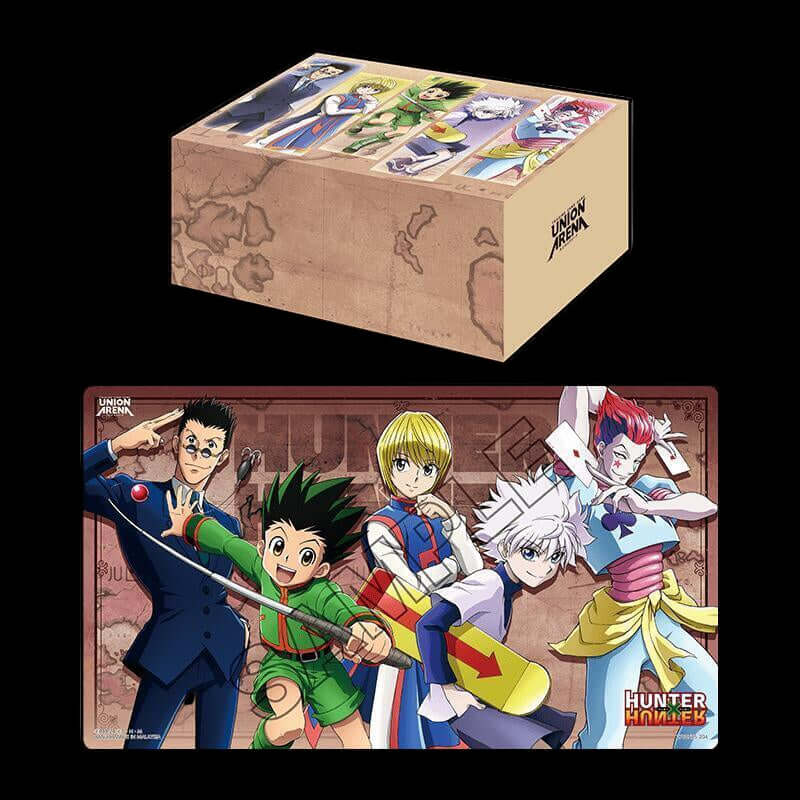 Union Arena Playmat & Half Storage Box Set: Hunter x Hunter - Bandai Playmats featuring colorful artwork and storage box.