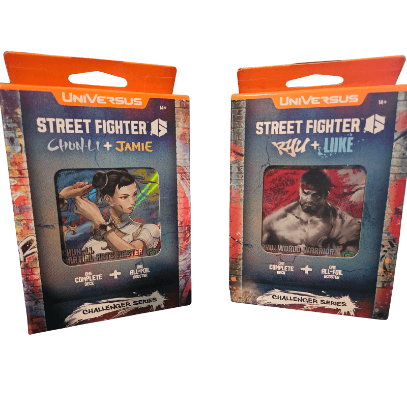 UniVersus Challenger Series Street Fighter 6 Starter Deck - Choose your deck! featuring Chun-Li, Jamie, Ryu, and Luke.