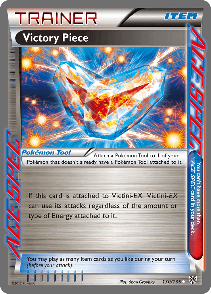 Victory Piece (130/135) [Black & White: Plasma Storm] card showing item effects and artwork.