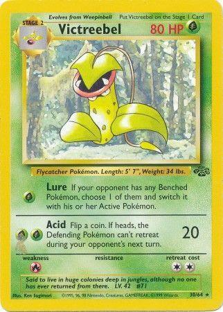 Victreebel (30/64) [Jungle Unlimited] card featuring Grass type, rarity rare, and attacks Lure and Acid.