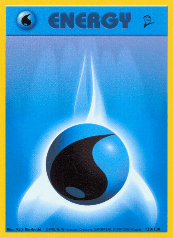 Water Energy (130/130) [Base Set 2] card featuring energy symbol and blue design, representing Basic Energy rarity.