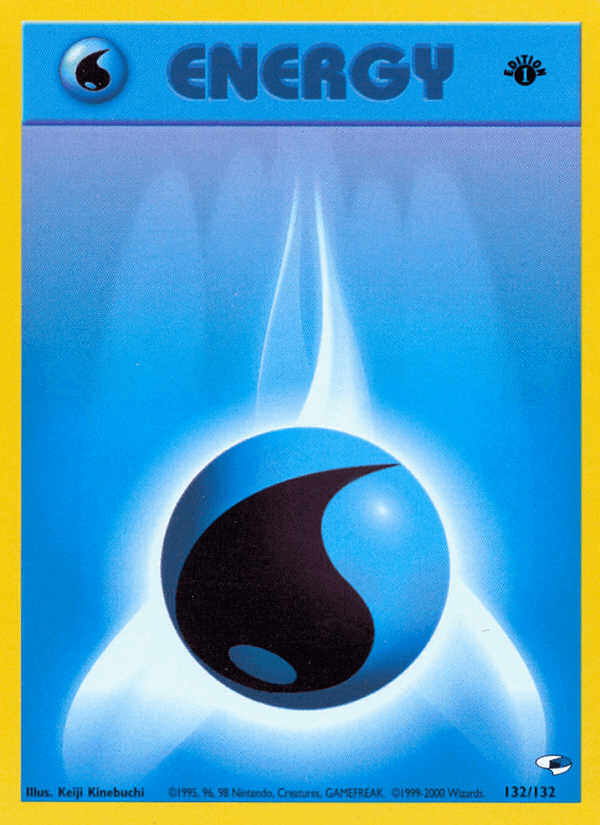 Water Energy (132/132) [Gym Heroes 1st Edition] card featuring a blue energy design.