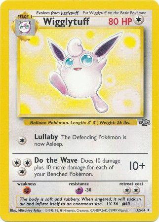 Wigglytuff (32/64) [Jungle Unlimited] Pokémon card featuring Lullaby and Do the Wave attacks.