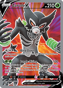 Zarude V (167/185) [Sword & Shield: Vivid Voltage] featuring Bind Down and Jungle-Rising attacks with 210 HP.